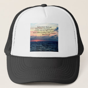 ROMANS 8:28 FAITH TRUCKER HAT