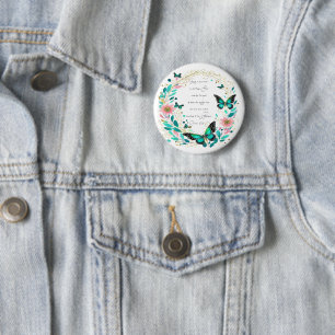 Romans 8:28 Flowers and butterflies 6 Cm Round Badge