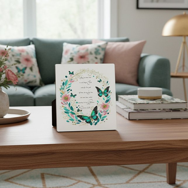 Romans 8:28 Flowers and butterflies  Plaque (Creator Uploaded)