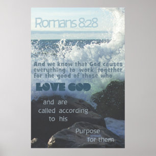 Romans 8:28 Ocean Poster