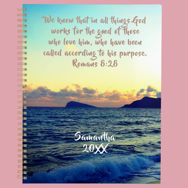 Romans 8:28 Soothing Sunset Christian Faith Planner (Creator Uploaded)