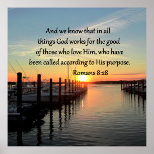 ROMANS 8:28 SUNSET PHOTO DESIGN POSTER