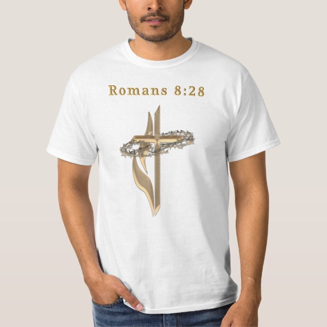 Romans 8:28 t-shirts (Front)
