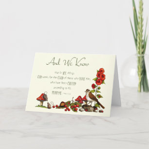 Romans 8:28: Thinking of You: Nature, Bird, Mice Card