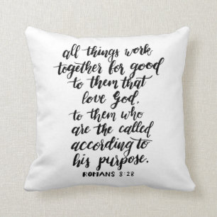Romans 8:28 Throw Pillow