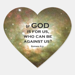 Romans 8:31 heart sticker