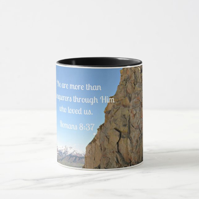 Romans 8:37 We are more than conquerors  Mug (Center)