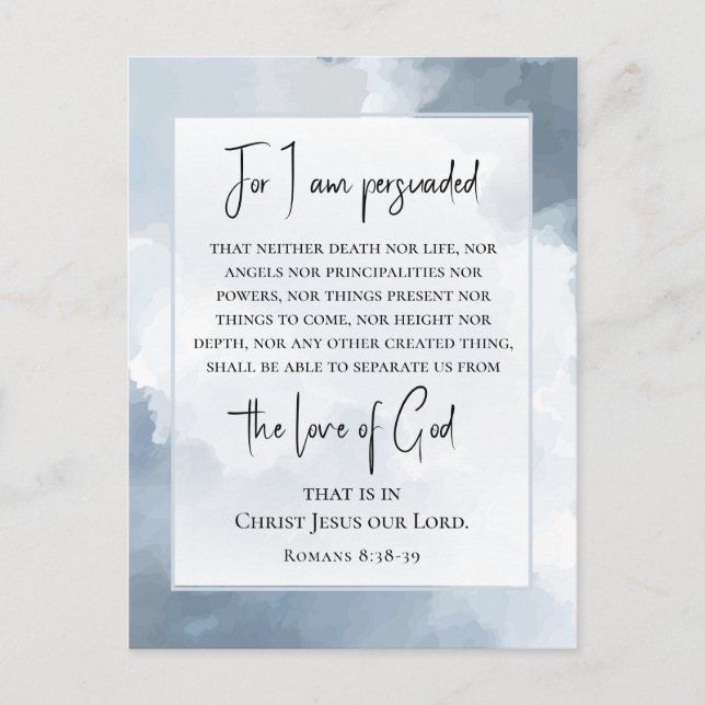 Romans 8:38-39 Love of God Christian Bible Verse Postcard (Front)