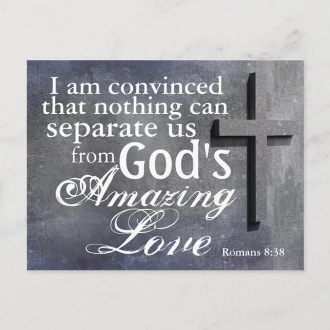 Romans 8:38 God's Love Bible Verse Postcard (Front)