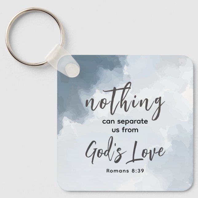 Romans 8:39 God's Love Bible Verse Christian Key Ring (Front)