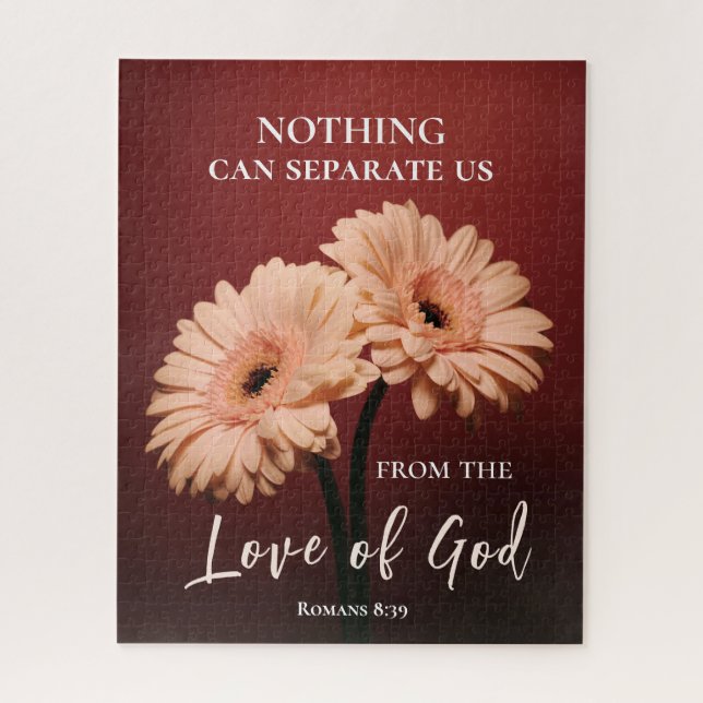 Romans 8 39 Love of God Bible Verse Pink Brown Jigsaw Puzzle (Vertical)