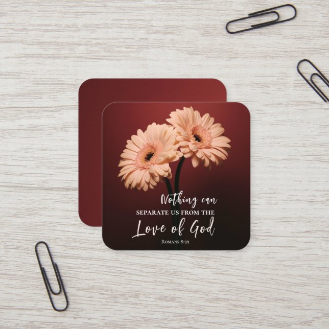 Romans 8 39 Love of God Christian Bible Verse Square Business Card (Front/Back In Situ)