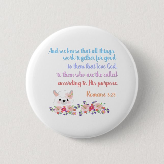 Romans 8 Bible Verse Design 6 Cm Round Badge (Front)