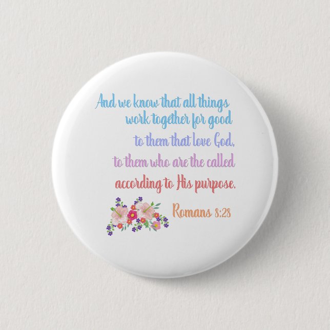 Romans 8 Bible Verse Design 6 Cm Round Badge (Front)
