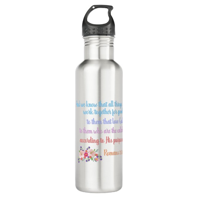 Romans 8 Bible Verse Design 710 Ml Water Bottle (Front)