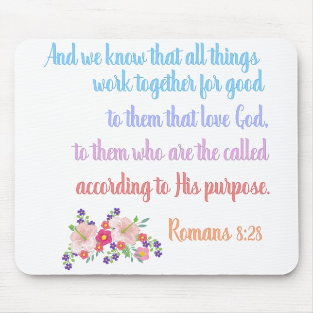 Romans 8 Bible Verse Design Mouse Mat (Front)