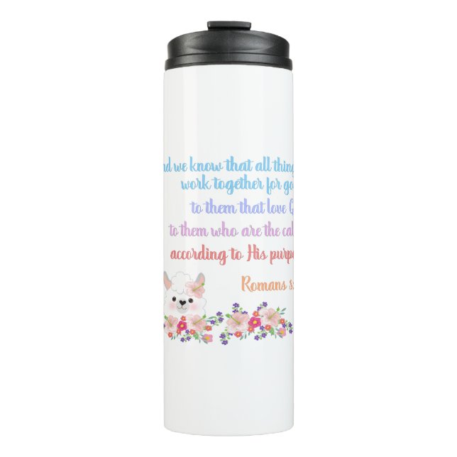 Romans 8 Bible Verse Design Thermal Tumbler (Front)