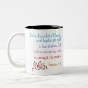 Romans 8 Bible Verse Design Two-Tone Coffee Mug