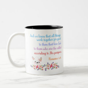 Romans 8 Bible Verse Design Two-Tone Coffee Mug