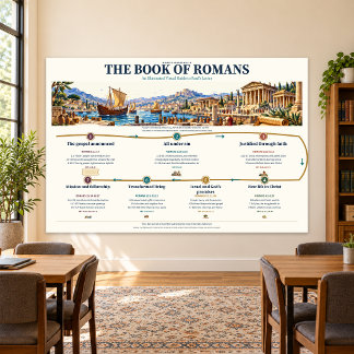 Romans Bible Study Wall Chart 54x36 Photo Print