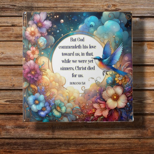Romans Verse Scripture Art Nouveau Floral Easter Tile (Creator Uploaded)
