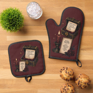 Romantasy, Caffeine and Chaos Oven Mitt & Pot Holder Set
