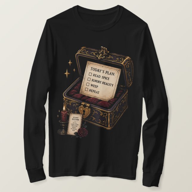 Romantasy, Caffeine and Chaos T-Shirt (Design Front)