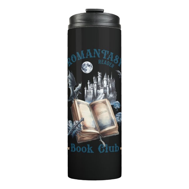 Romantasy Reader Dragon Book Club Castle Thermal Tumbler (Front)