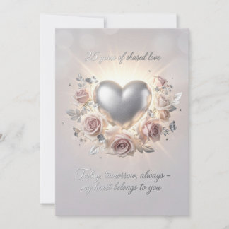 Romantic 25th Wedding Anniversary Card – Luxury