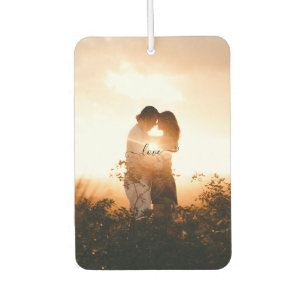 Romantic 2 Custom Photo Love Script Make it Unique Car Air Freshener