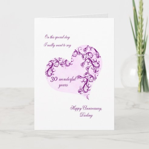 30th Wedding Anniversary Cards | Zazzle.co.uk