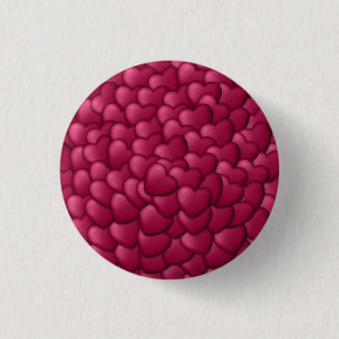 Romantic 3D Red Hearts Pattern-32322 3 Cm Round Badge