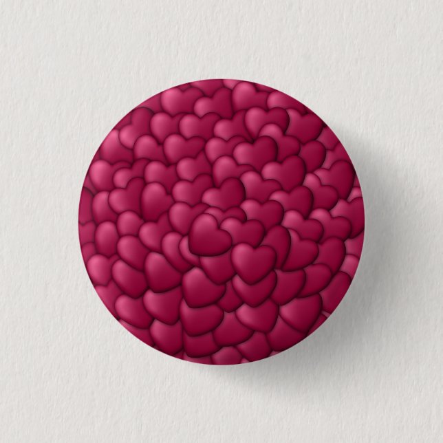 Romantic 3D Red Hearts Pattern-32322 3 Cm Round Badge (Front)