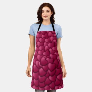 Romantic 3D Red Hearts Pattern-32322 Apron