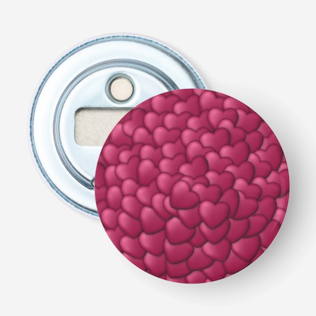 Romantic 3D Red Hearts Pattern-32322 Bottle Opener (Front)