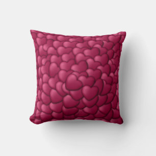 Romantic 3D Red Hearts Pattern-32322 Cushion