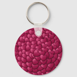 Romantic 3D Red Hearts Pattern-32322 Key Ring