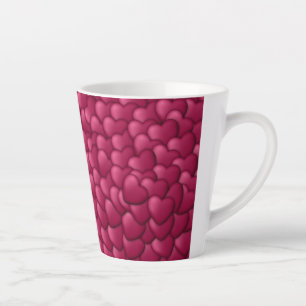 Romantic 3D Red Hearts Pattern-32322 Latte Mug