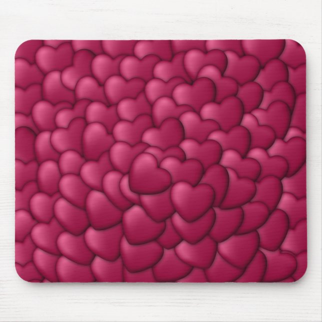 Romantic 3D Red Hearts Pattern-32322 Mouse Mat (Front)