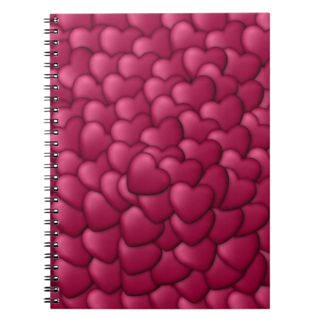 Romantic 3D Red Hearts Pattern-32322 Notebook (Front)