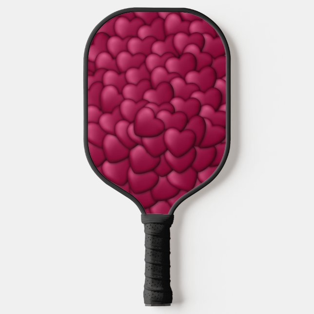 Romantic 3D Red Hearts Pattern-32322 Pickleball Paddle (Front)