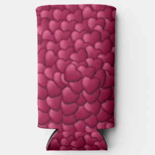 Romantic 3D Red Hearts Pattern-32322 Seltzer Can Cooler