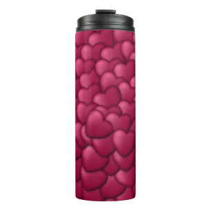 Romantic 3D Red Hearts Pattern-32322 Thermal Tumbler