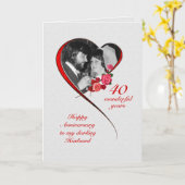 Romantic 40th Wedding Anniversary for Husband Card (Yellow Flower)