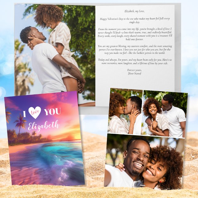 Romantic 4 Photo I Love You Valentine's Day Card (Creator Uploaded)