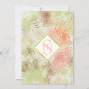 *~ Romantic Abstract AR26 QR  + RSVP Floral  Invitation