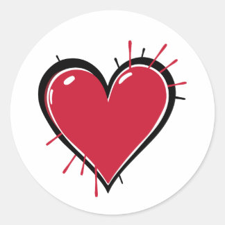 Romantic Abstract Heart – Perfect for Valentine’s  Classic Round Sticker