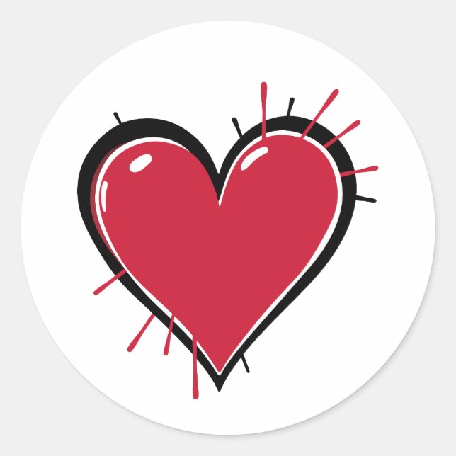 Romantic Abstract Heart – Perfect for Valentine’s  Classic Round Sticker (Front)