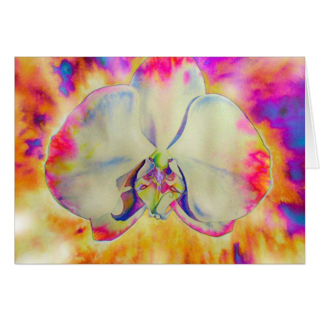 Romantic abstract orchid watercolor painting (Front Horizontal)