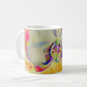 Romantic abstract orchid watercolor painting coffee mug